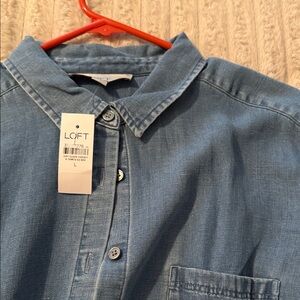 LOFT Light Blue Button-Up Shirt